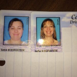 Sara Driver's License before and after