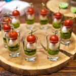 Caprese appetizer in glasses