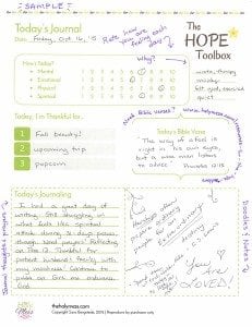 Daily Journal sample page