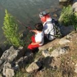Kiersten and Zack fishing in North Tonawanda, NY