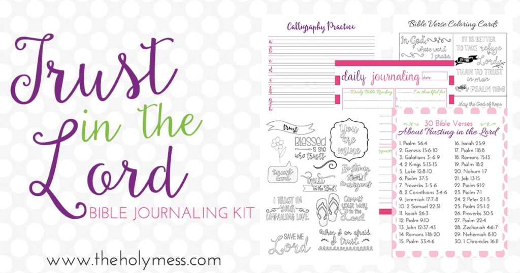 Trust in the Lord Bible Journaling Kit|The Holy Mess