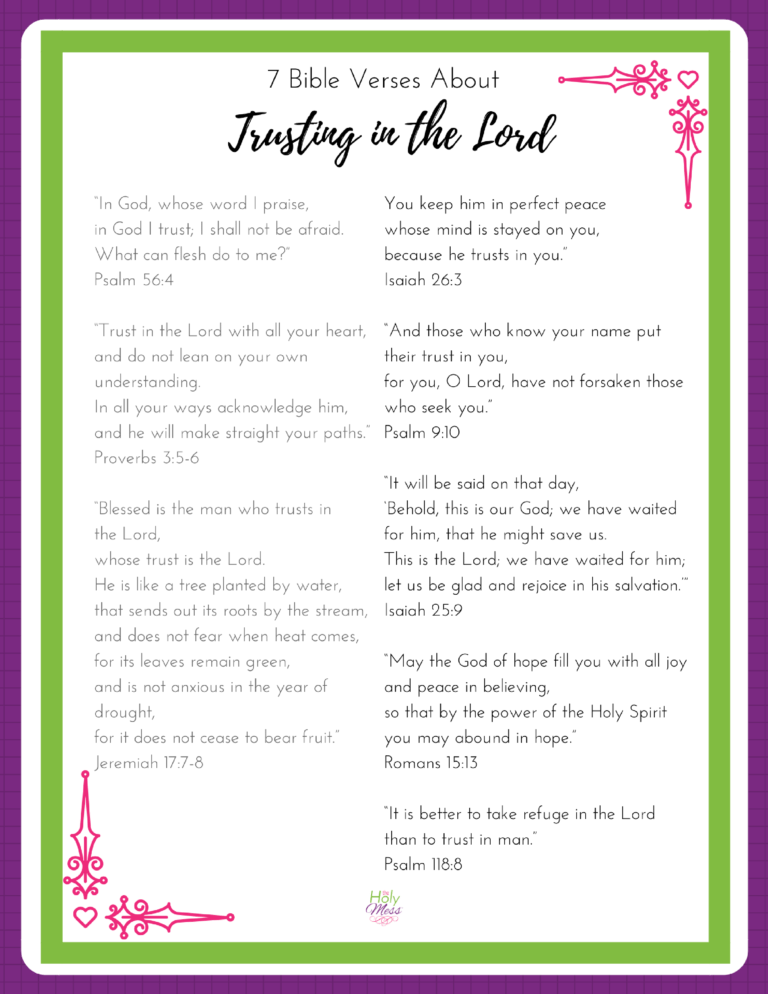 7 Bible Verses about Trusting in the Lord