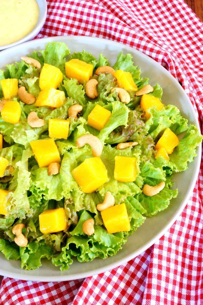 Mango Cashew Salad with Honey Yogurt Dressing|The Holy Mess