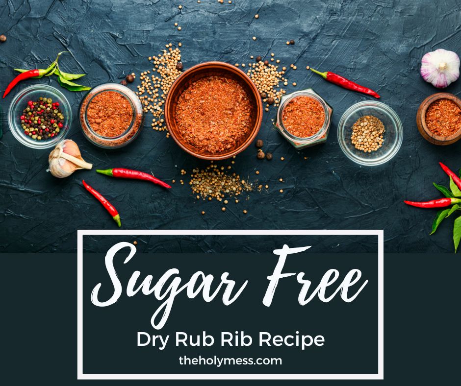 Small bowls of ingredients for Sugar Free Dry Rib Rub recipe