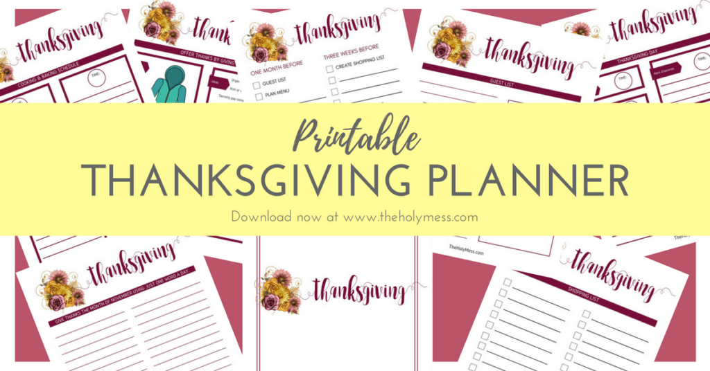 The Holy Mess Printable Thanksgiving Planner