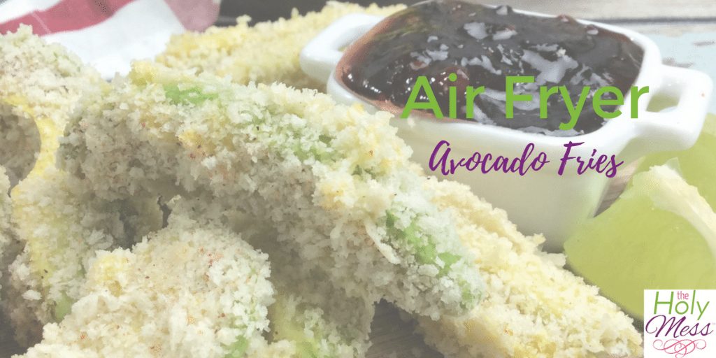 Air Fryer Avocado Fries and a small bowl of dipping sauce