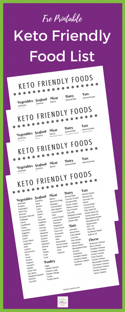 free printable keto friendly food list