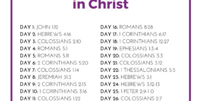 30 Day Identity in Christ Bible Reading Plan