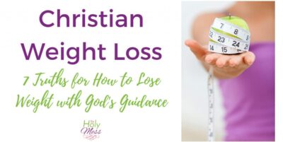 Christian weight loss - woman in purple with apple