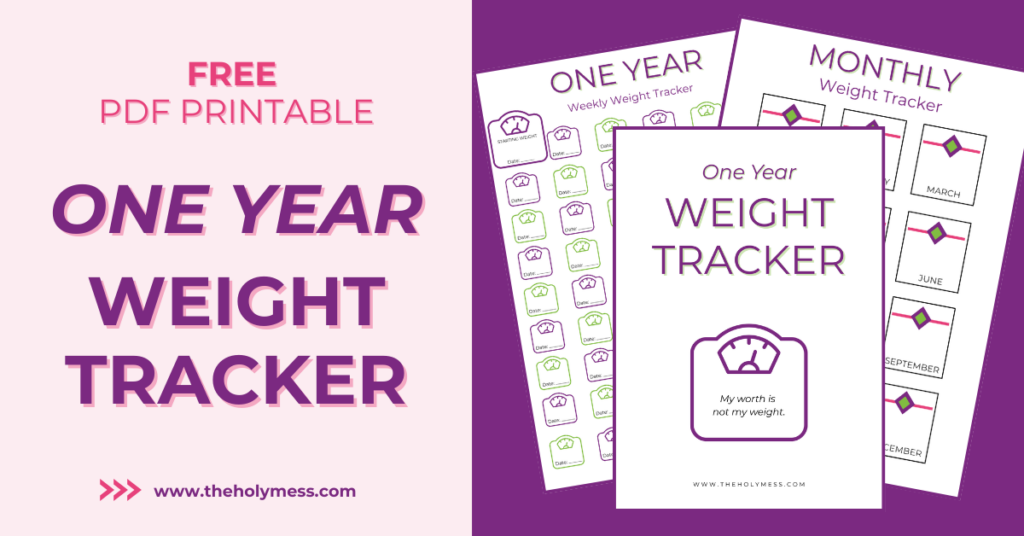 Printable weight tracker free one year