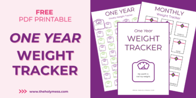 Printable weight tracker free one year