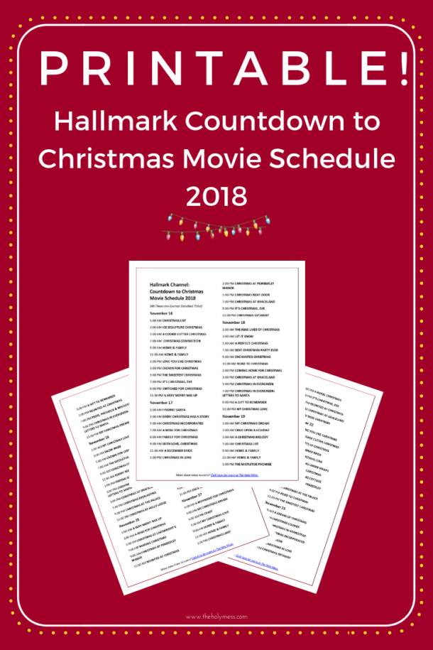 Hallmark Channel Countdown To Christmas Movie Schedule 2018