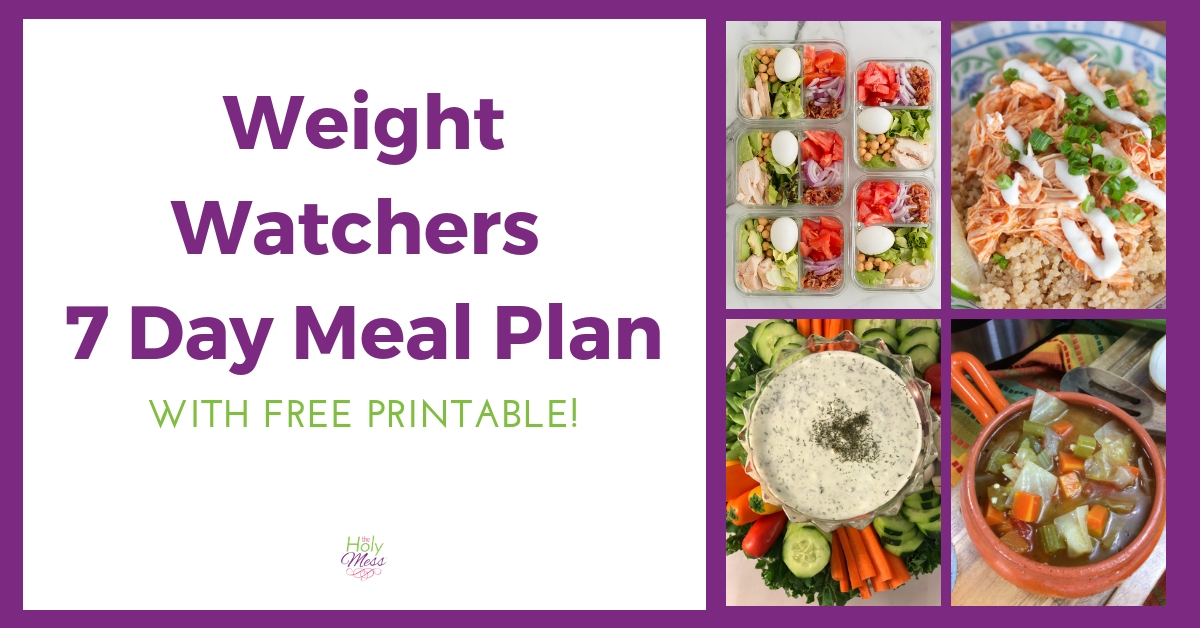 Weight Watchers 7 Day Meal Plan Freestyle Basic with Printable