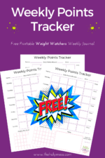 Free Weekly Points Tracker (Weight Watchers Friendly) for Weight Loss ...