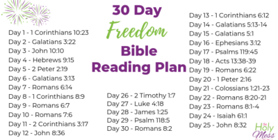 Daily Bible reading plan about freedom