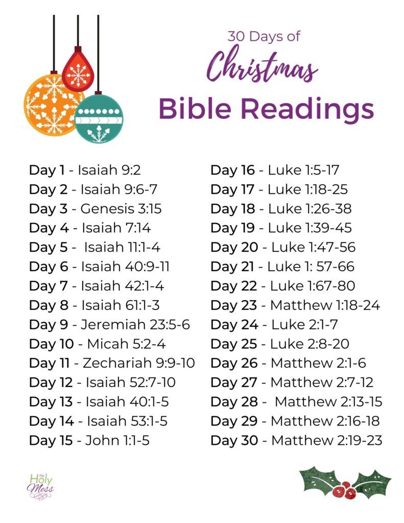 30 Christmas Bible Verses for December Readings (FREE PDF)