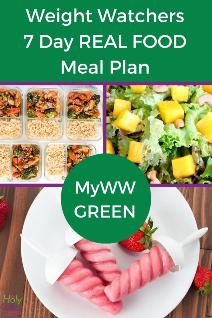 MyWW Green Real Food Meal Plan with Printable for 7 Days