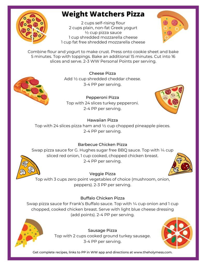 Weight Watchers Pizza points