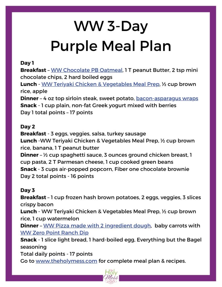 Weight Watchers Purple Plan Recipes, Tips & Meal Plan