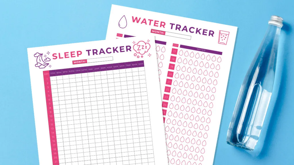 Sleep and Water tracker printable