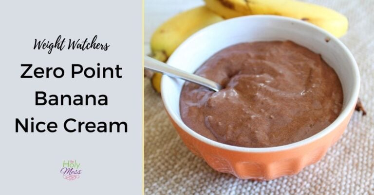 Weight Watchers banana nice cream in bowl in kitchen