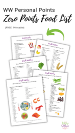 WW Personal Points Zero Points Food List (FREE Printable)