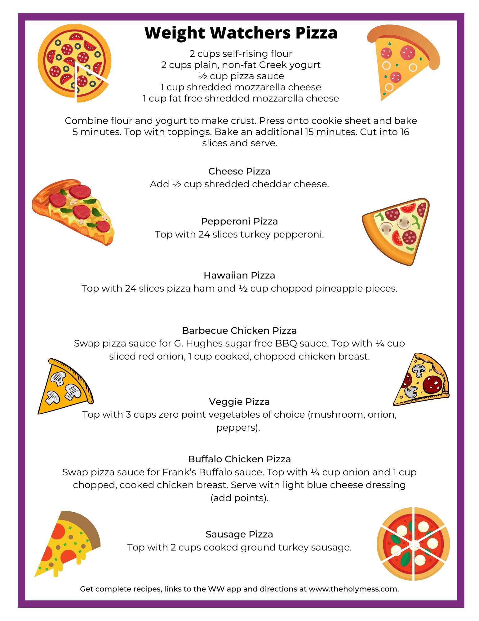 Free printable WW pizza recipes