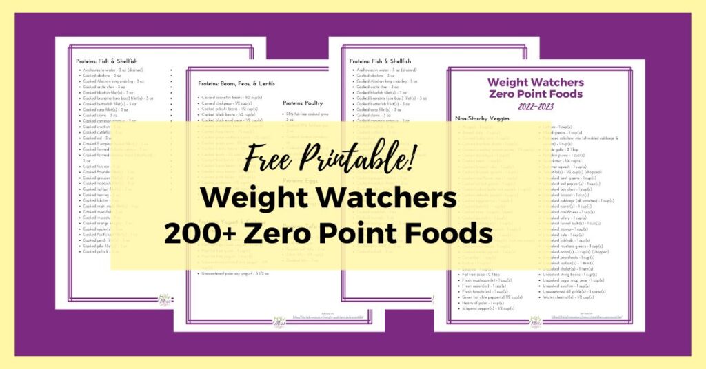 Weight Watchers Program 2022 2023 Zero Level Meals Checklist FREE PDF 
