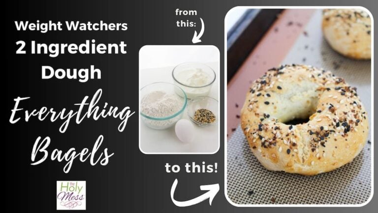 Canva cover graphic for 2 ingredient dough everything bagels post