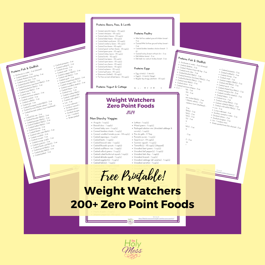 WW Zero Points Food List for 2024