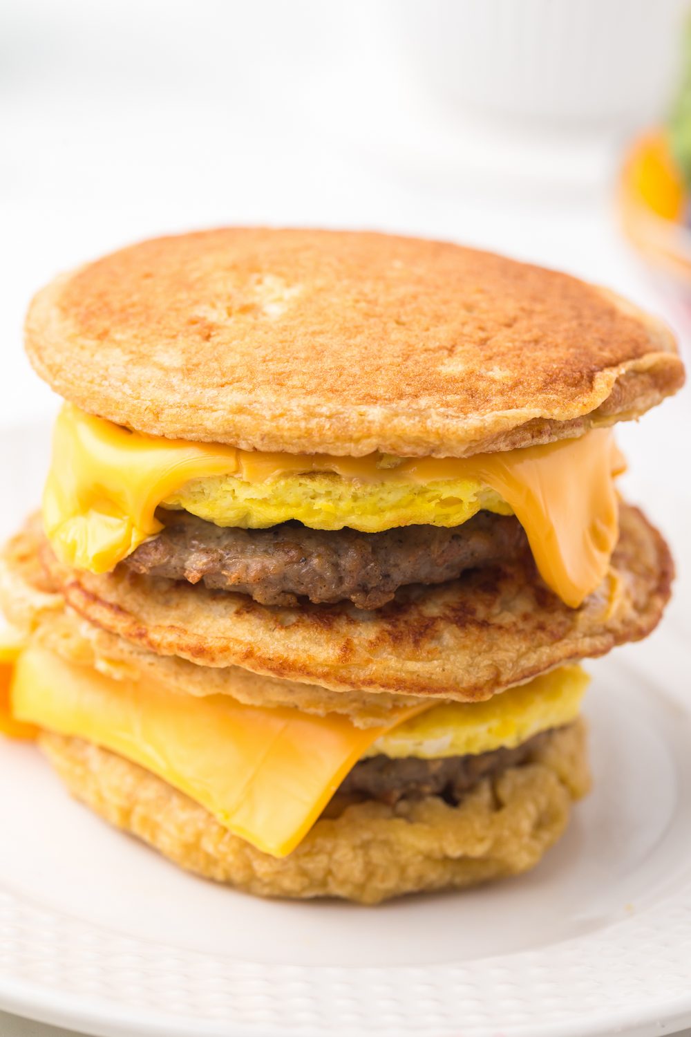 copycat McGriddle sandwich made with pancakes