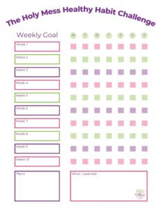 Free printable Weekly Healthy Habit Tracker