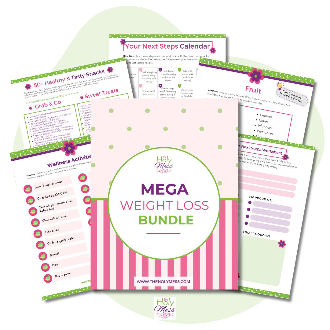 Graphic of fanned out Mega Weight Loss Bundle pages