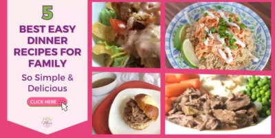 a collage of pictures of different dinner recipes with text that reads as 5 best easy dinner recipes for family - so simple & delicious.