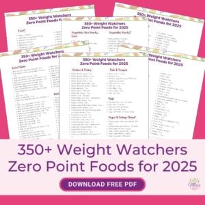 Free printable - Zero point foods list