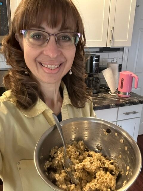Sara with Banana Oatmeal cookie dough