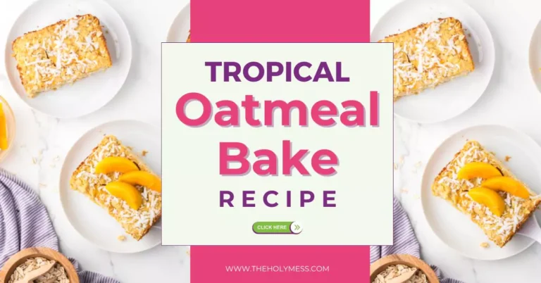 a white plate topped with a piece of tropical oatmeal bake