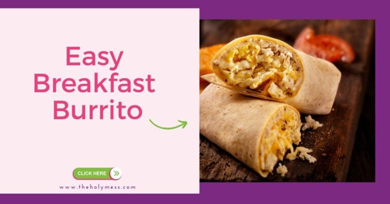 Breakfast burrito with egg, cheese and spinach