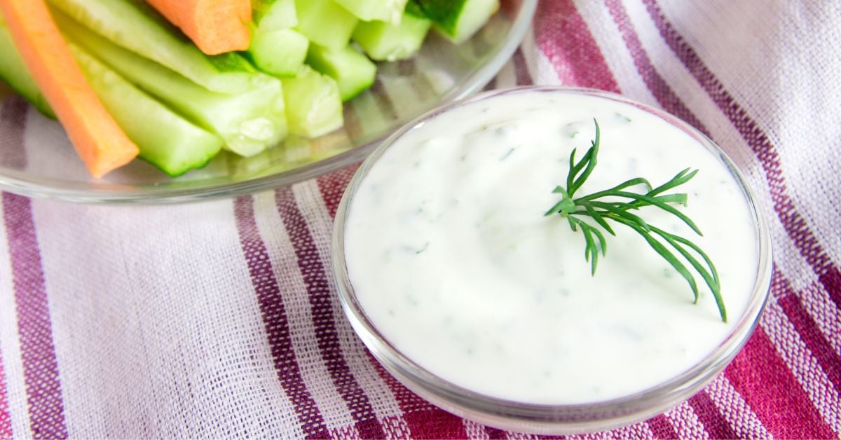 Greek yogurt dip with veggies