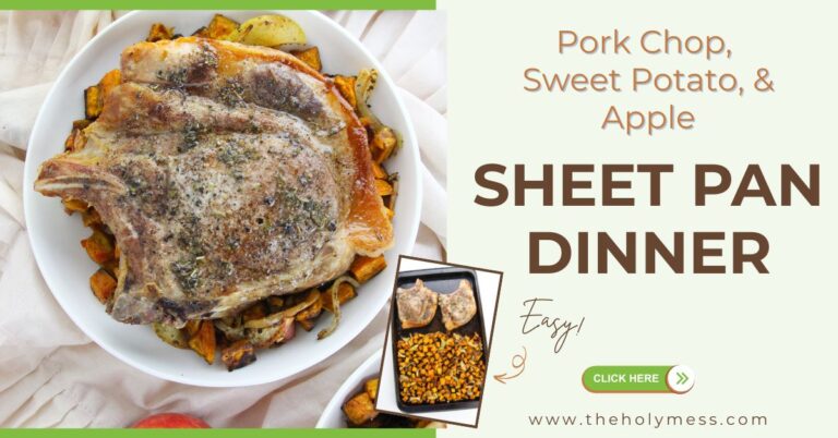 Pork chop apple sheet pan dinner
