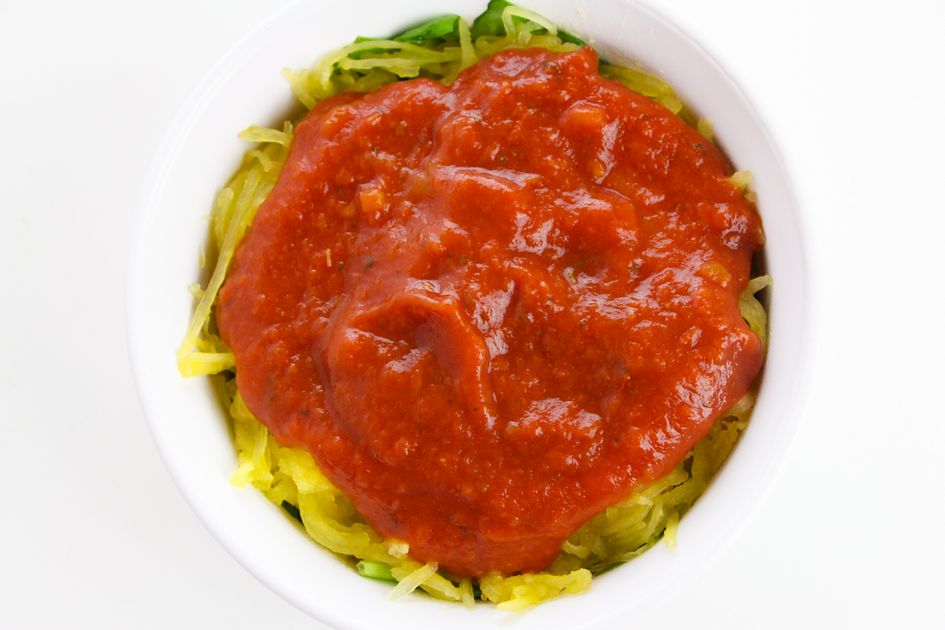 cottage cheese protein bowl with spaghetti sauce