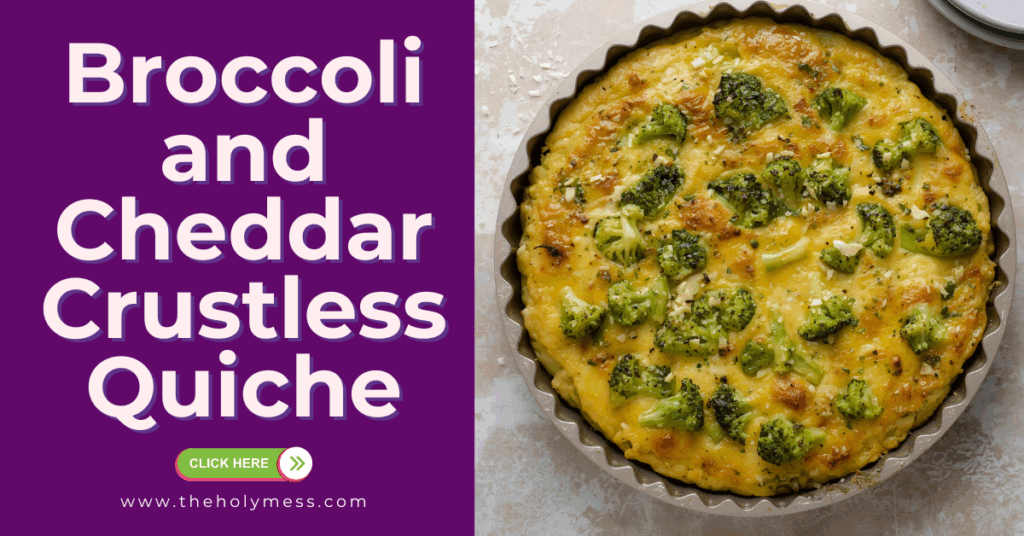 Broccoli and Cheddar Crustless Quiche