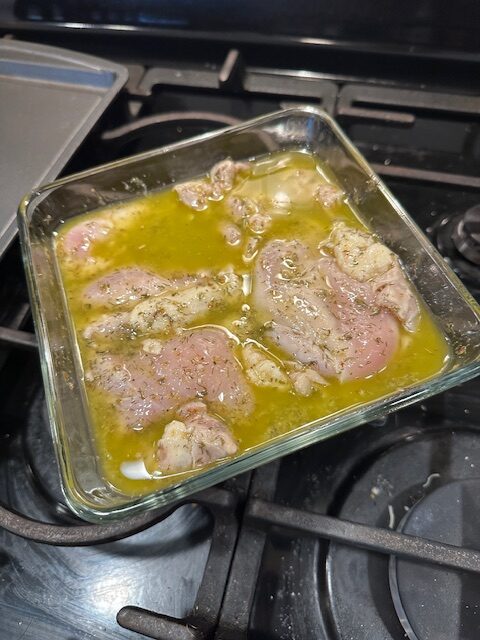 Lemon chicken in marinade