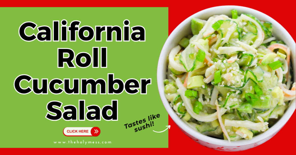 California Roll Cucumber Salad - healthy sushi salad