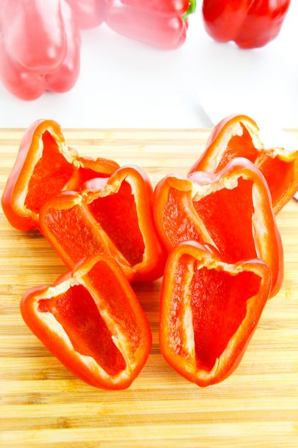 Remove red pepper seeds before roasting