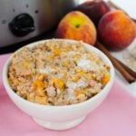 bowl of peach healthy oatmeal