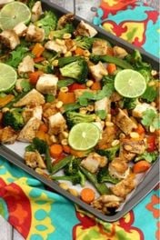 Thai Chicken Peanut Sheet Pan Meal